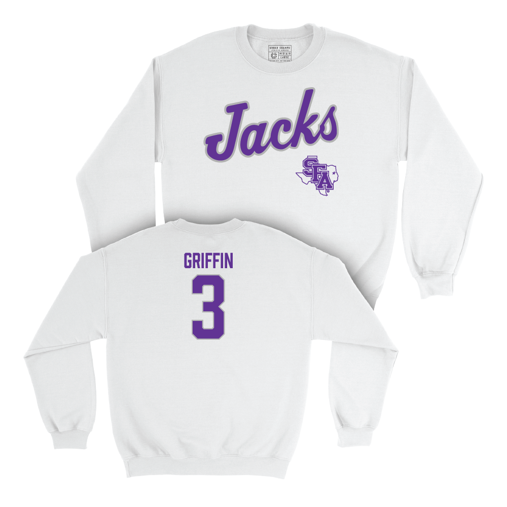 SFA Baseball White Script Crew - Colton Griffin Youth Small