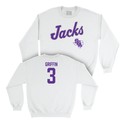 SFA Baseball White Script Crew - Colton Griffin Youth Small