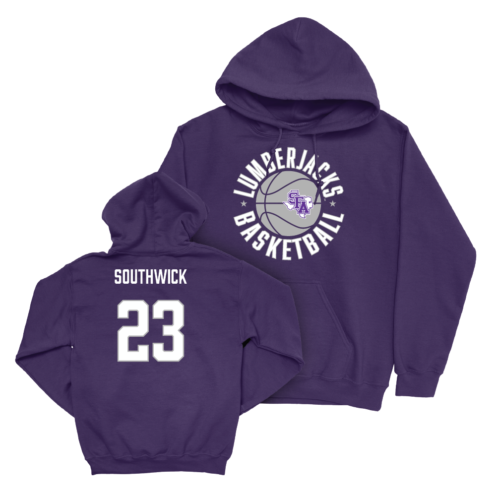 SFA Men's Basketball Purple Hardwood Hoodie - Clayton Southwick Youth Small