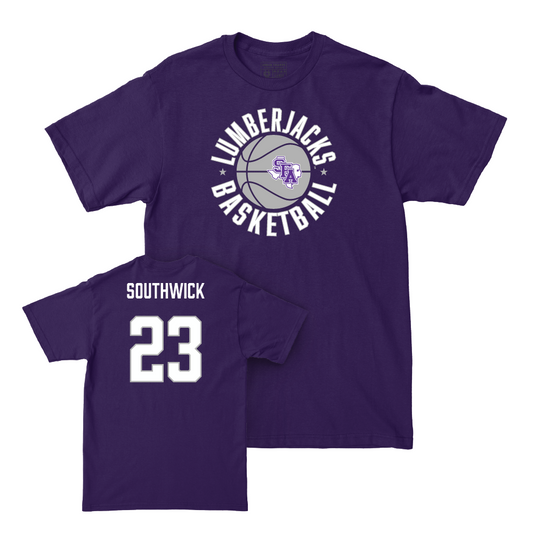 SFA Men's Basketball Purple Hardwood Tee - Clayton Southwick Youth Small