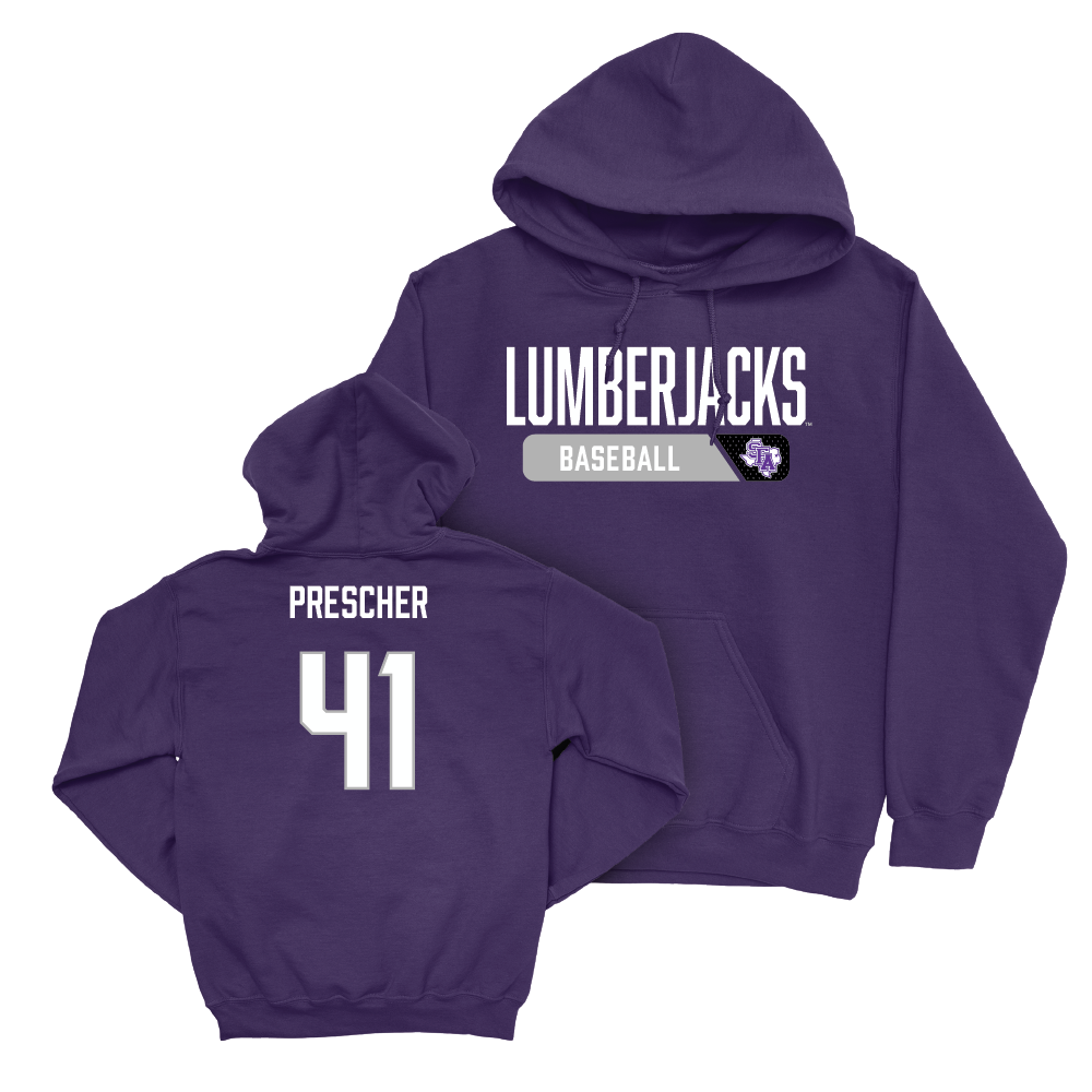 SFA Baseball Purple Staple Hoodie - Hunter Prescher Youth Small