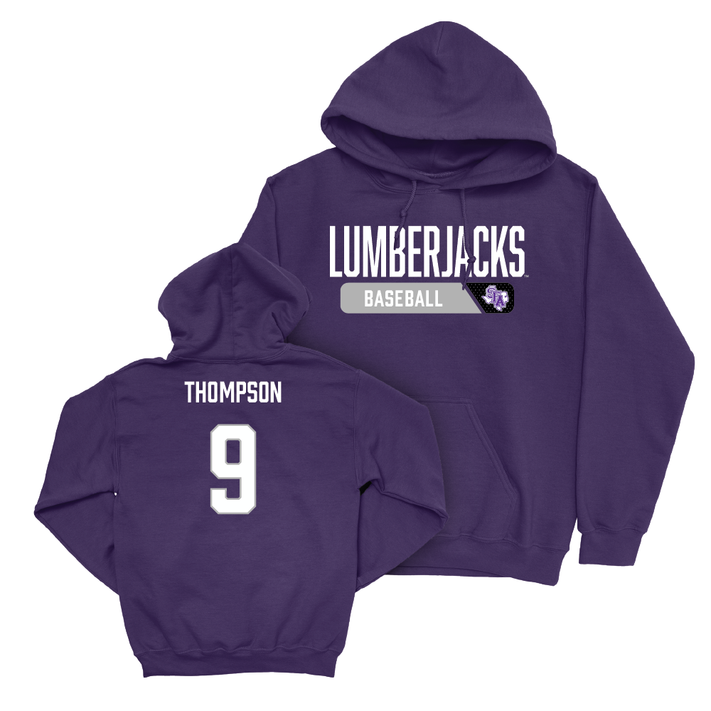 SFA Baseball Purple Staple Hoodie - Julian Thompson Youth Small