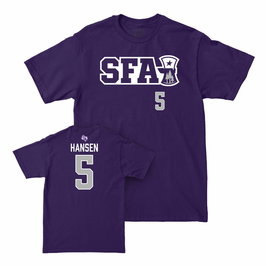 SFA Women's Beach Volleyball Purple Sideline Tee - Katherine Hansen Youth Small