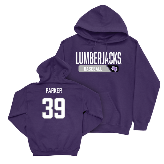 SFA Baseball Purple Staple Hoodie - Kade Parker Youth Small