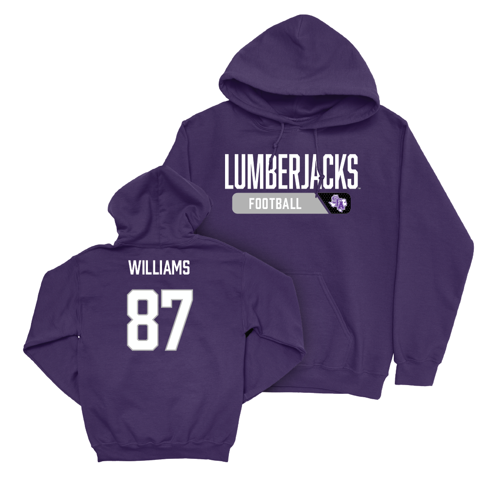 SFA Football Purple Staple Hoodie - Keshon Williams Youth Small