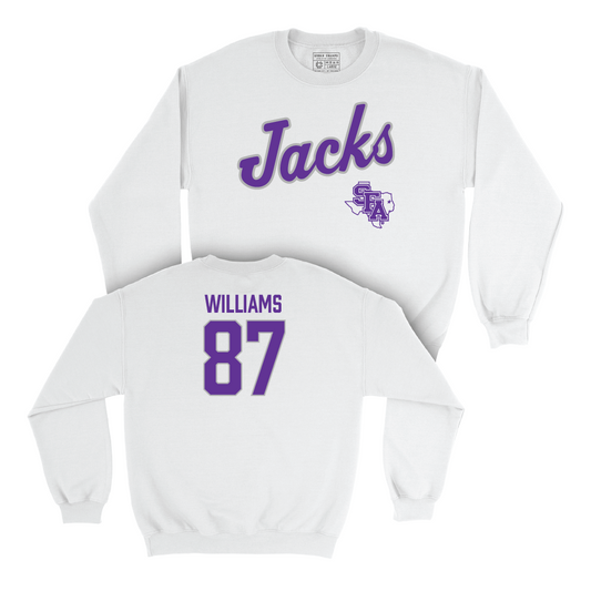 SFA Football White Script Crew - Keshon Williams Youth Small