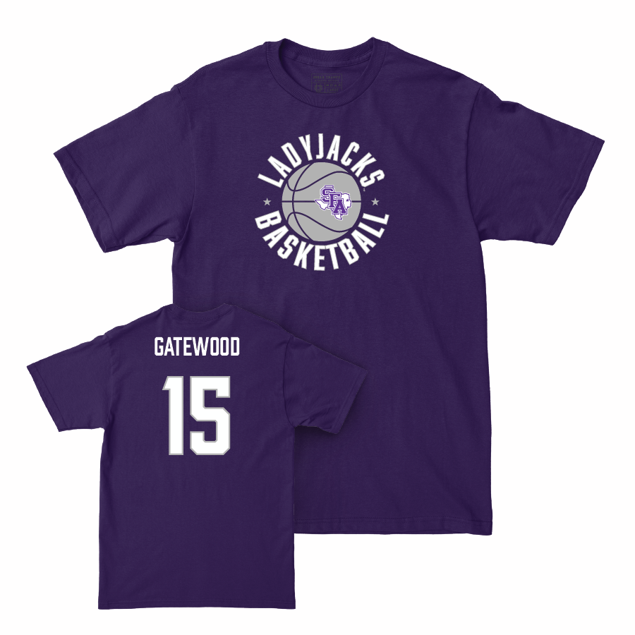 SFA Women's Basketball Purple Hardwood Tee - Michayla Gatewood Youth Small