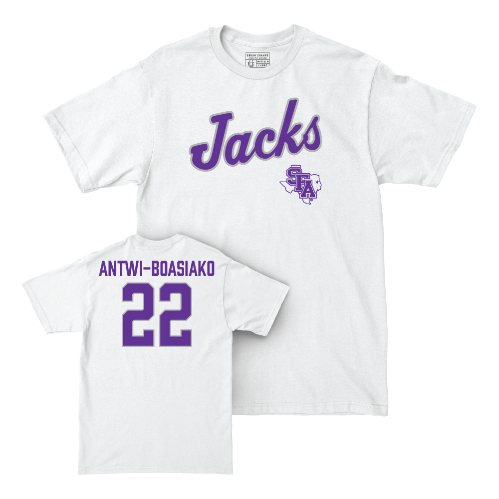 SFA Men's Basketball White Script Comfort Colors Tee - Nana Kwadwo Antwi-Boasiako Youth Small