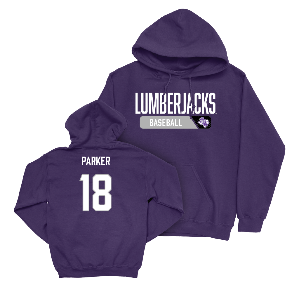 SFA Baseball Purple Staple Hoodie - Peyton Parker Youth Small