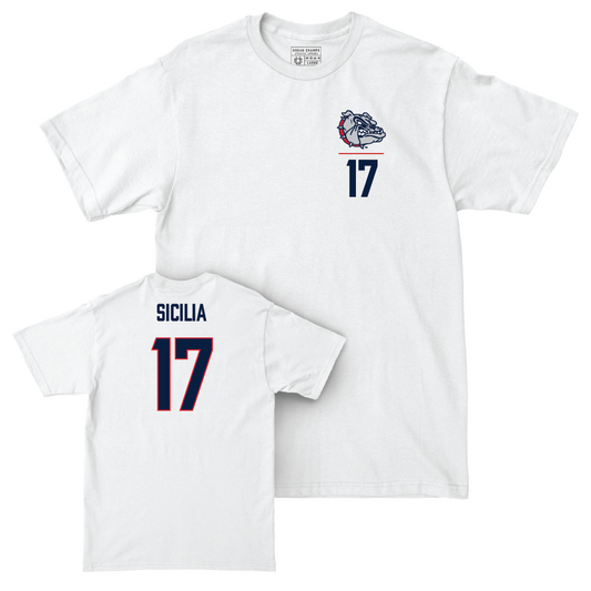 Gonzaga Women's Soccer White Logo Comfort Colors Tee  - Abbie Sicilia