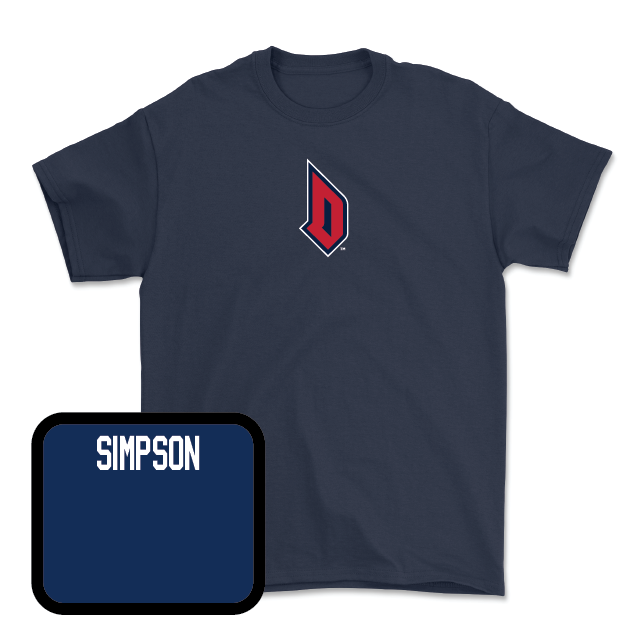 Duquesne Swim & Dive Navy Monogram Tee - Katie Simpson