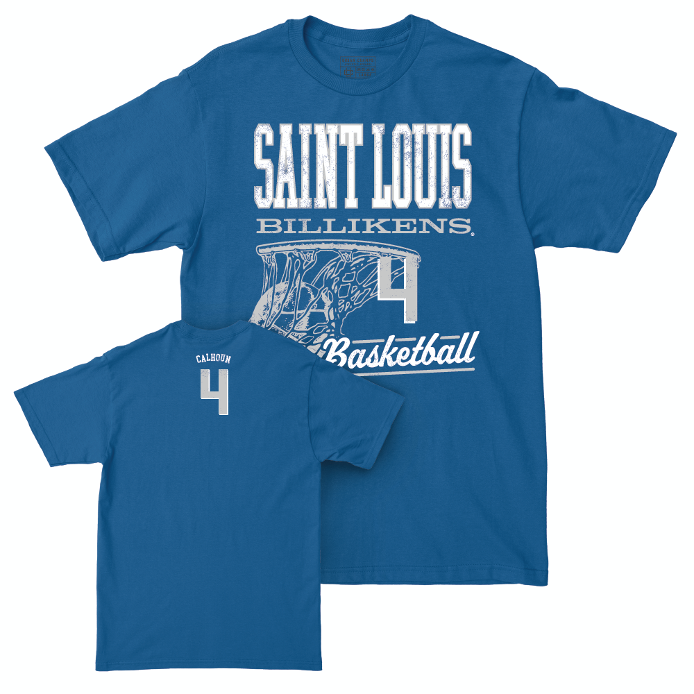 St. Louis Women's Basketball Royal Hoops Tee - Kennedy Calhoun Small