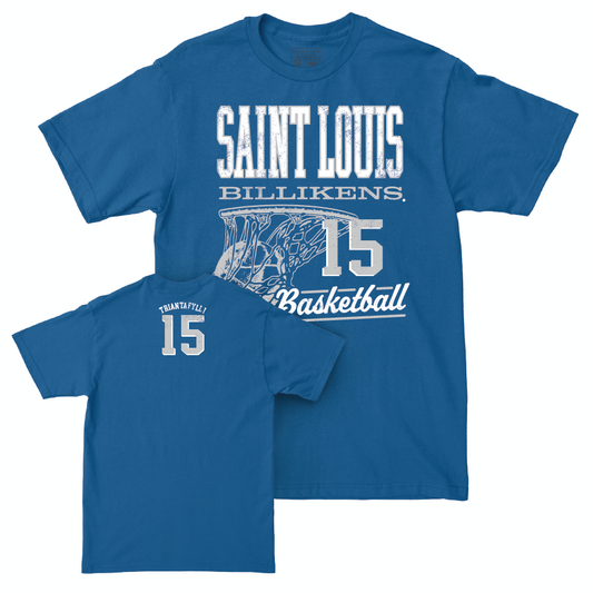 St. Louis Women's Basketball Royal Hoops Tee - Marilena Triantafylli Small