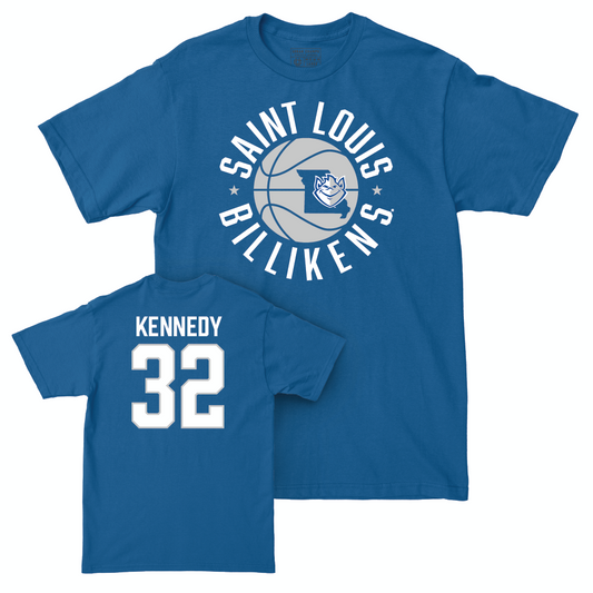 St. Louis Women's Basketball Royal Hardwood Tee - Peyton Kennedy Small