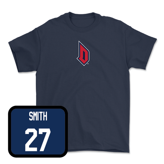 Duquesne Men's Soccer Navy Monogram Tee - Ethan Smith