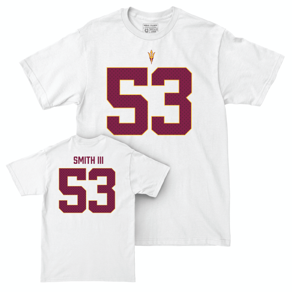 Arizona State Football White Blitz Comfort Colors Tee - Albert Smith III