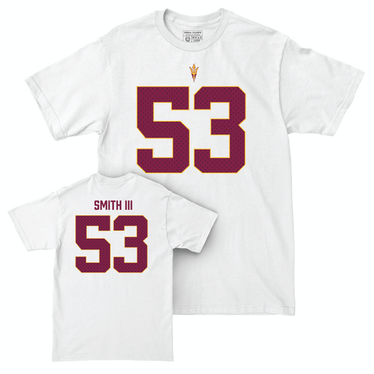 Arizona State Football White Blitz Comfort Colors Tee - Albert Smith III