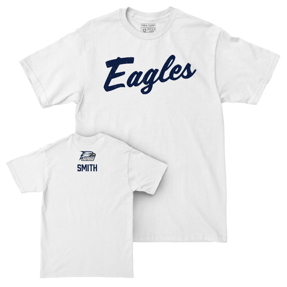 Georgia Southern Women's Track & Field White Script Comfort Colors Tee   - Alanna Smith