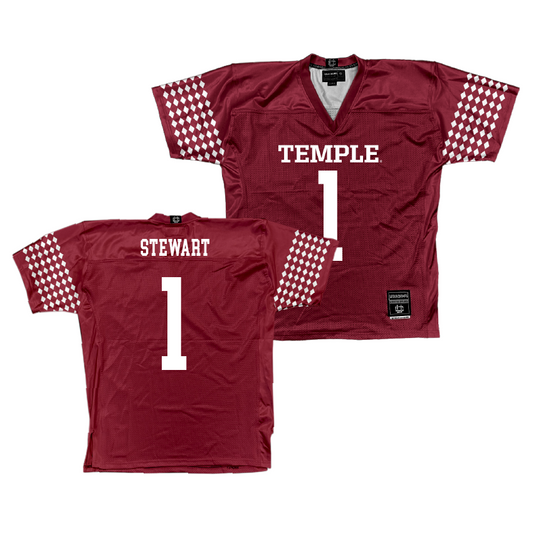 Temple Cherry Football Jersey - Ian Stewart | #1