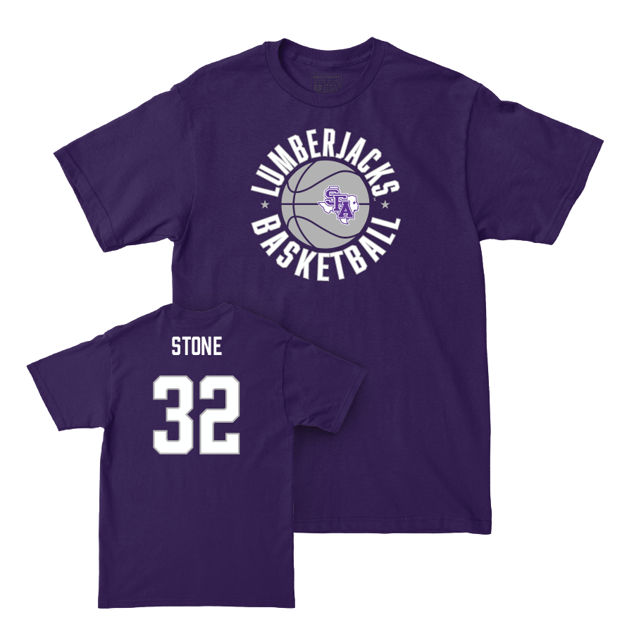 SFA Men's Basketball Purple Hardwood Tee   - Juhlawnei Stone