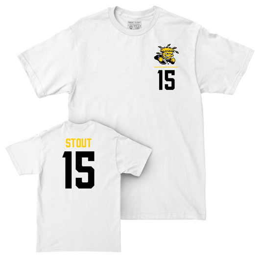 Wichita State Women's Volleyball White Logo Comfort Colors Tee   - Morgan Stout