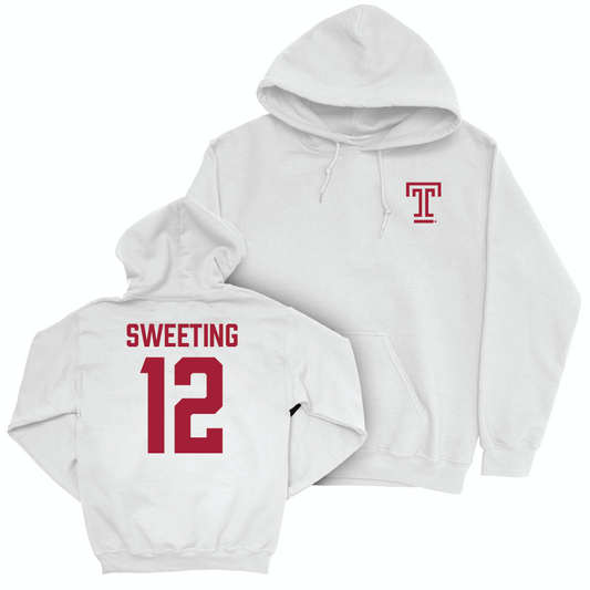 Temple Football White Logo Hoodie - Darrell Sweeting | #12