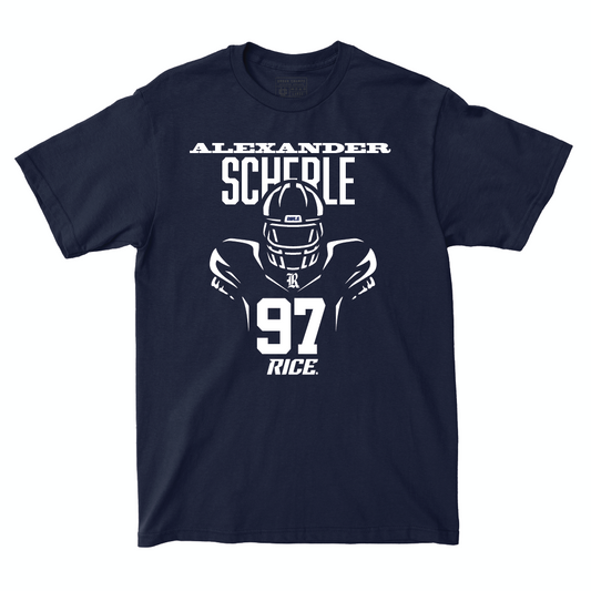 Rice Football Navy End Zone Tee - Alexander Scherle