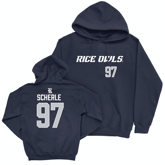 Rice Football Navy Sideline Hoodie - Alexander Scherle