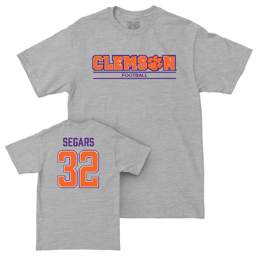 Clemson Football Sport Grey Stacked Tee  - Wise Segars