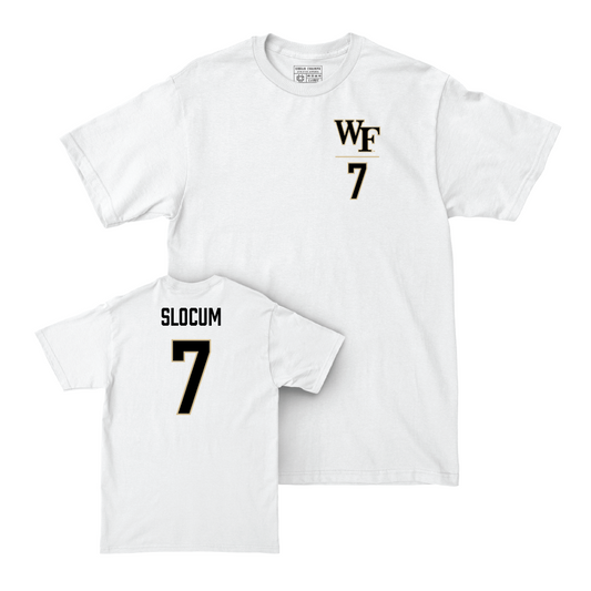 Wake Forest Football White Logo Comfort Colors Tee - Evan Slocum