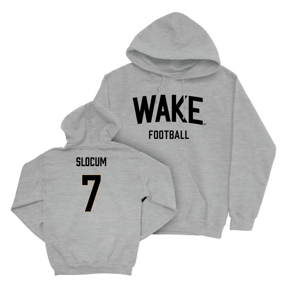 Wake Forest Football Sport Grey Wordmark Hoodie - Evan Slocum