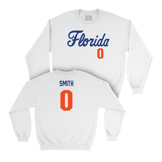 Florida Men's Cross Country White Script Crew   - Ashlyn Smith