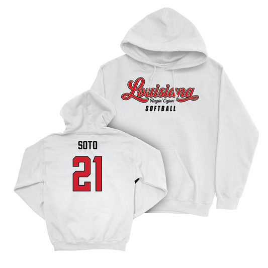 Louisiana Softball White Script Hoodie  - Lillian Soto