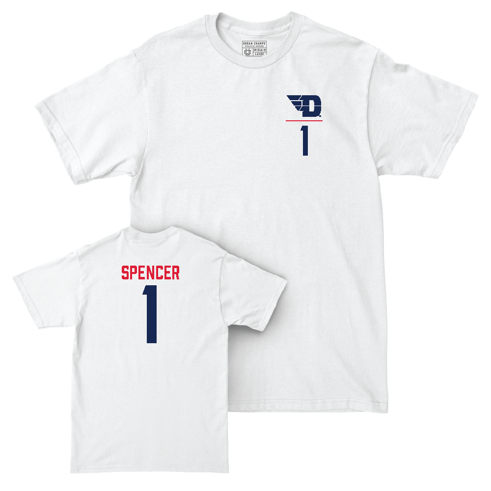 Dayton Football White Logo Comfort Colors Tee - Tehron Spencer Jr