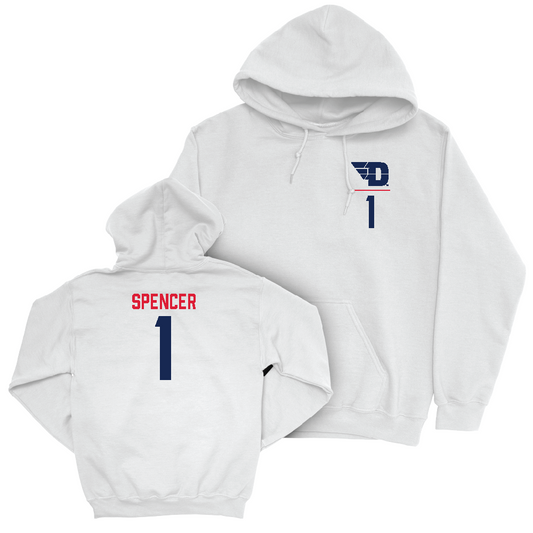 Dayton Football White Logo Hoodie - Tehron Spencer Jr