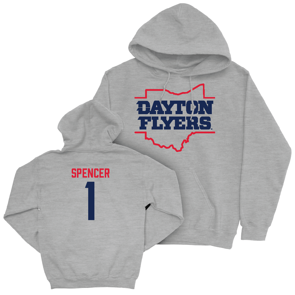 Dayton Football Sport Grey State Hoodie - Tehron Spencer Jr