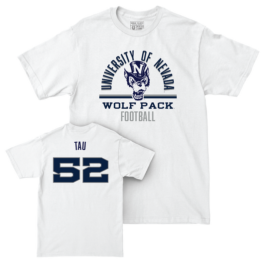 Nevada Football White Classic Comfort Colors Tee    - Kitione Tau