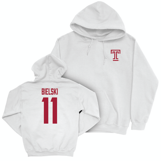 Temple Women's Field Hockey White Logo Hoodie - Addison Bielski | #11 Small