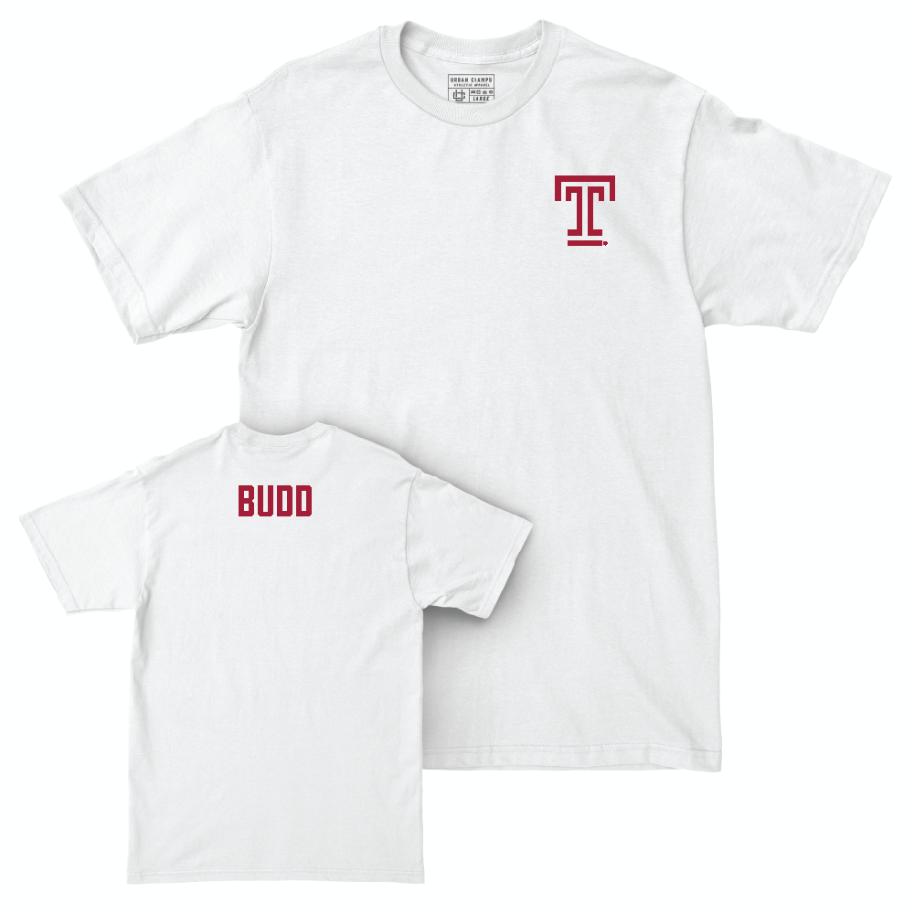 Temple Women's Gymnastics White Logo Comfort Colors Tee - Amelia Budd Small