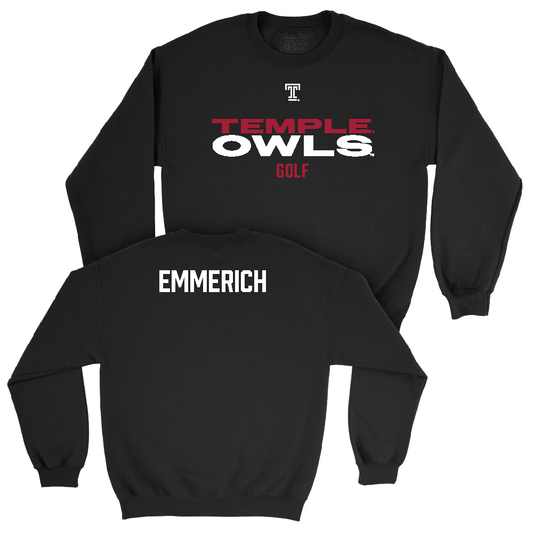 Temple Men's Golf Black Club Crew - Aidan Emmerich Small