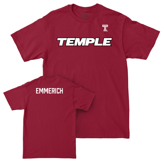 Temple Men's Golf Cherry Sideline Tee - Aidan Emmerich Small