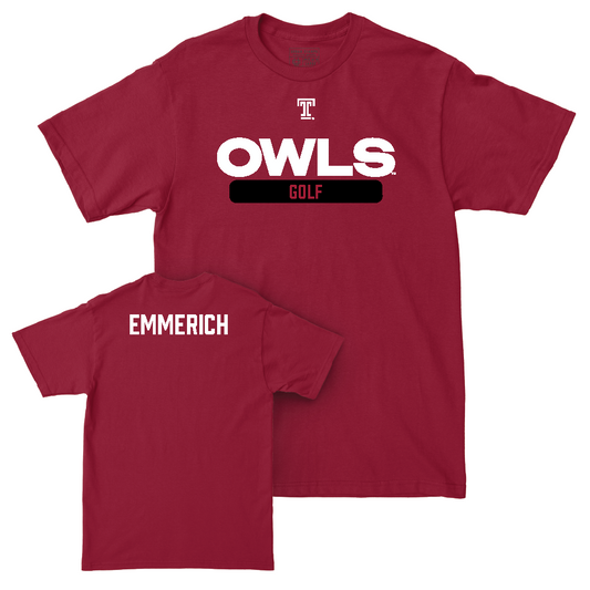 Temple Men's Golf Cherry Staple Tee - Aidan Emmerich Small