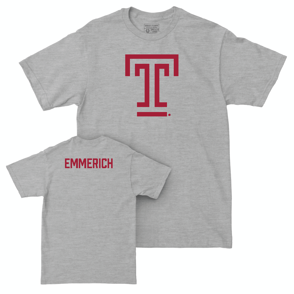 Temple Men's Golf Sport Grey Temple Tee - Aidan Emmerich Small