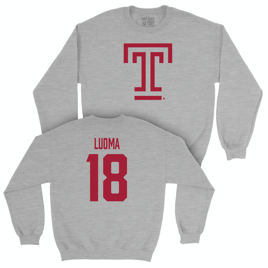 Temple Women's Volleyball Sport Grey Temple Crew - Avery Luoma | #18 Small