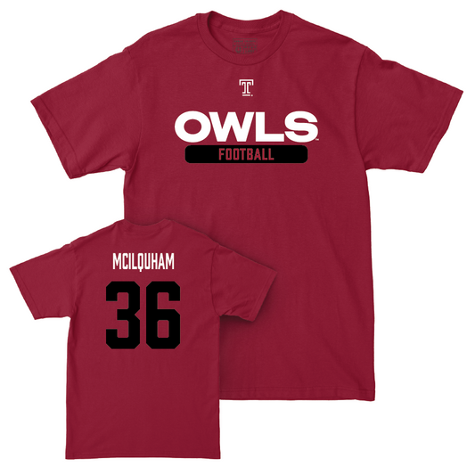 Temple Football Cherry Staple Tee - Andrew McIlquham | #36 Small