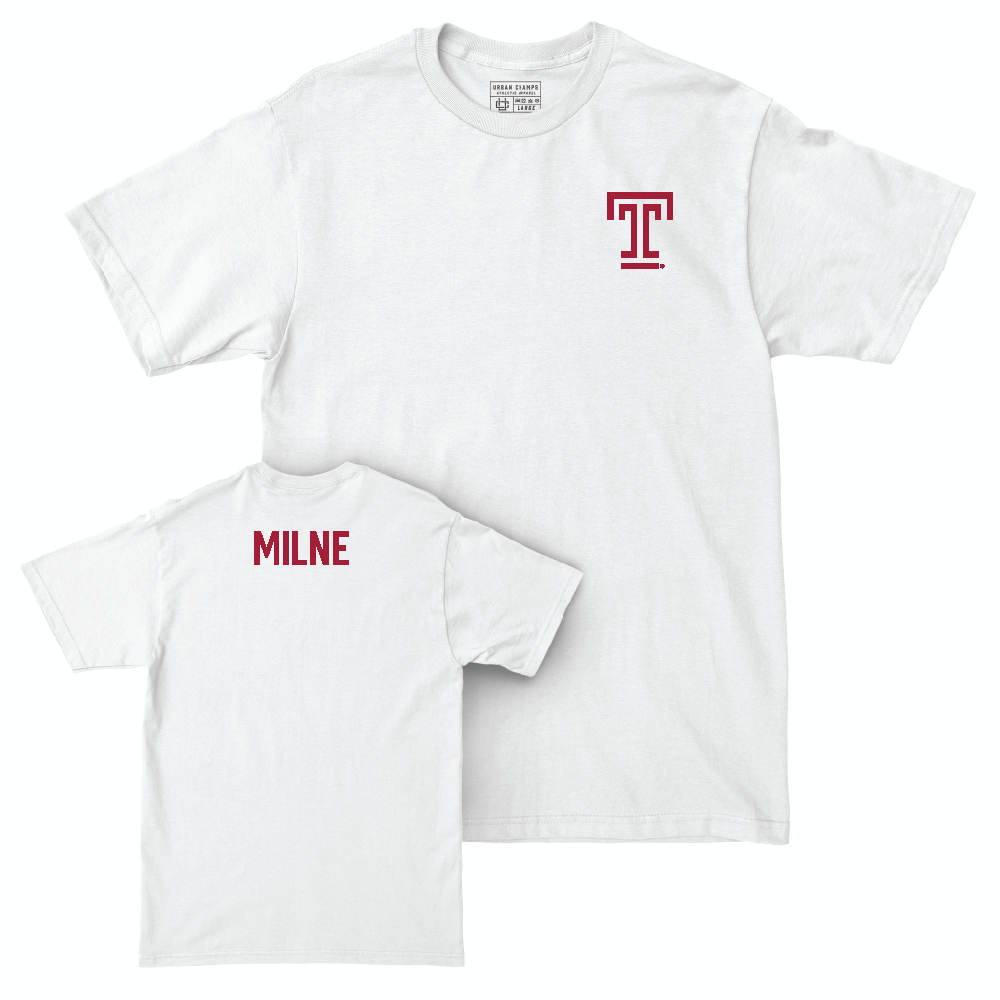 Temple Women's Rowing White Logo Comfort Colors Tee - Amarna Milne Small