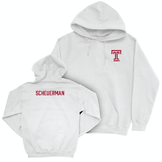 Temple Women's Gymnastics White Logo Hoodie - Amanda Scheuerman Small