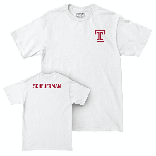 Temple Women's Gymnastics White Logo Comfort Colors Tee - Amanda Scheuerman Small