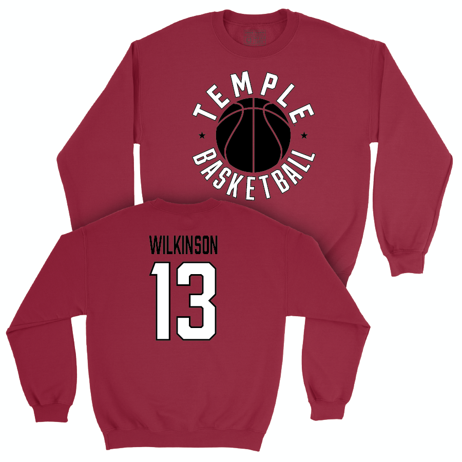 Temple Women's Basketball Cherry Hardwood Crew - Alexandra Wilkinson | #13 Small