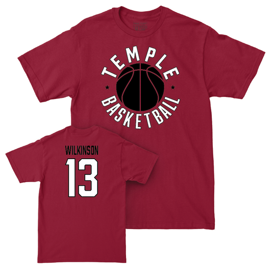 Temple Women's Basketball Cherry Hardwood Tee - Alexandra Wilkinson | #13 Small